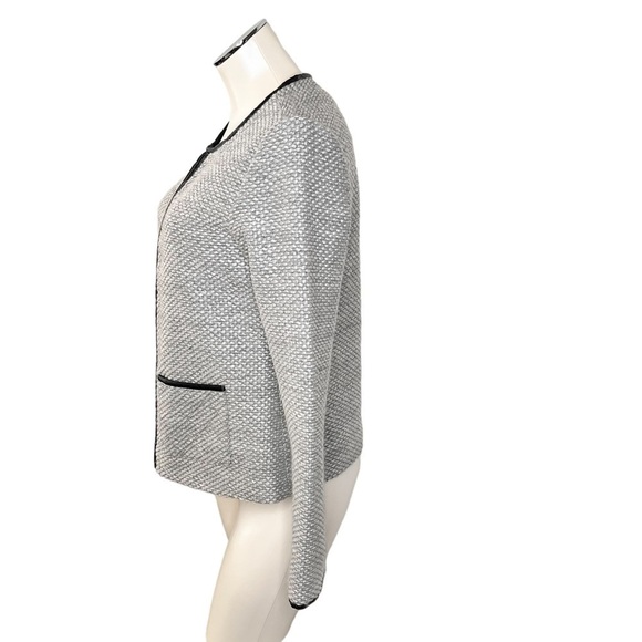 DANA BUCHMAN Classic Silver Grey Tweed Blazer Zip Up Jacket Women's Size S - Picture 10 of 16